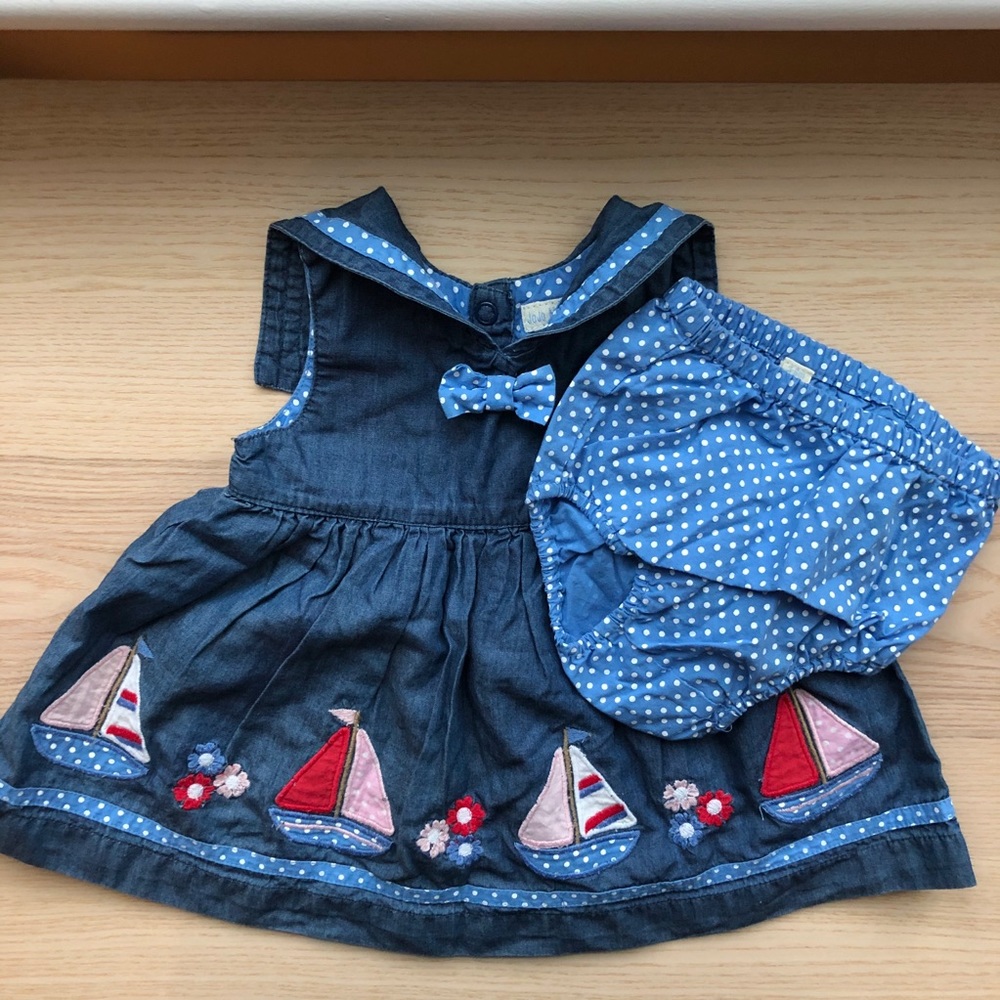 Sailor Dress & diaper cover by JoJo Maman Bebe